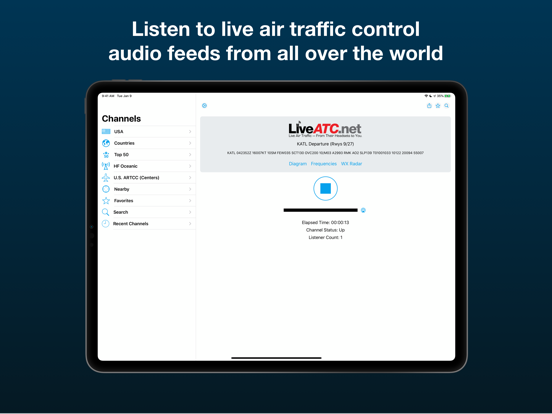 LiveATC Air Radio iPad app afbeelding 1