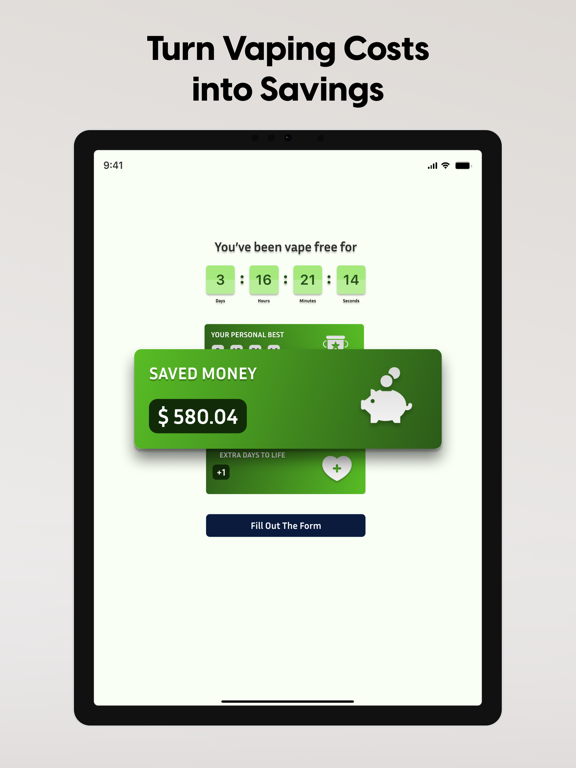 Quit Vaping: Stop Vape Tracker iPad screenshot 4 - Utilities app