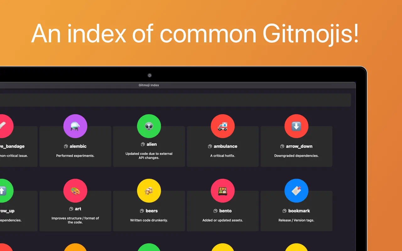 Gitmoji Index (macOS) Által: OnlyApps Limited