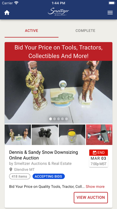 Smeltzer Auctions Screenshot