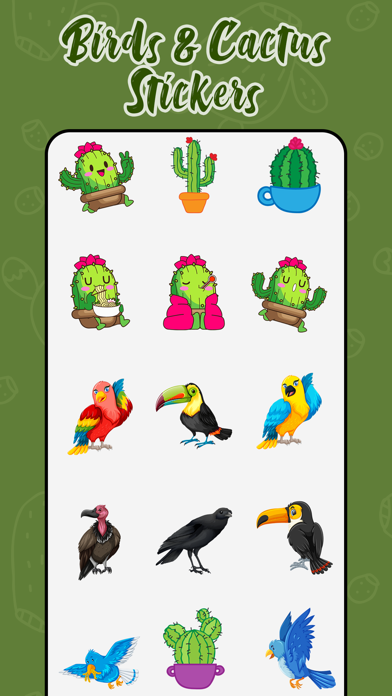 Birds & Cactus Stickersのおすすめ画像5