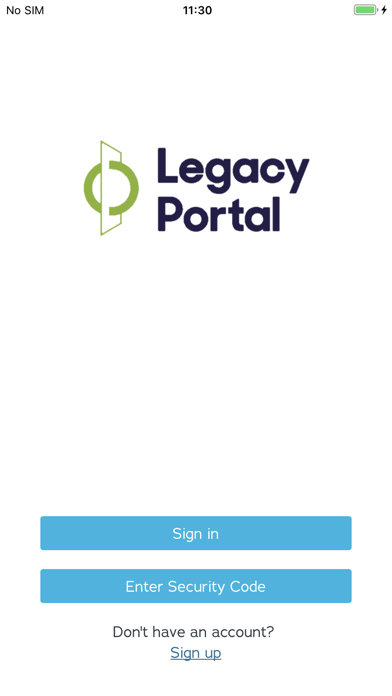 Legacy Portal Screenshot