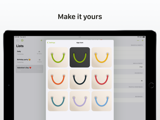 Grocery List: Shopping Planner iPad screenshot 5 - Productivity app