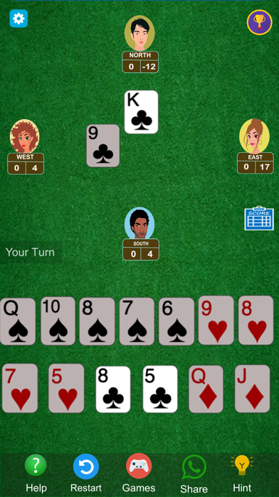 Hearts Card Game Offline Screenshot