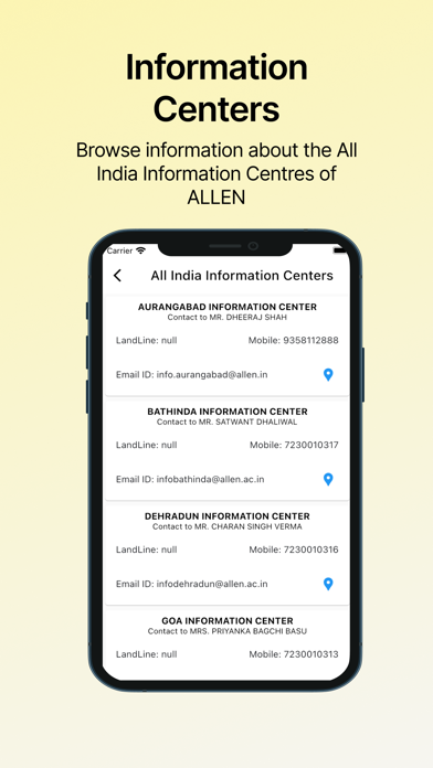 ALLEN Info & Admission Screenshot