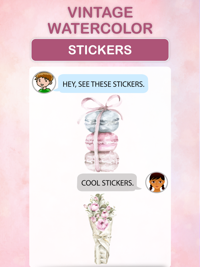 Vintage Watercolor Stickers