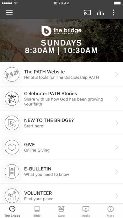 The Bridge Bible Church App Screenshot