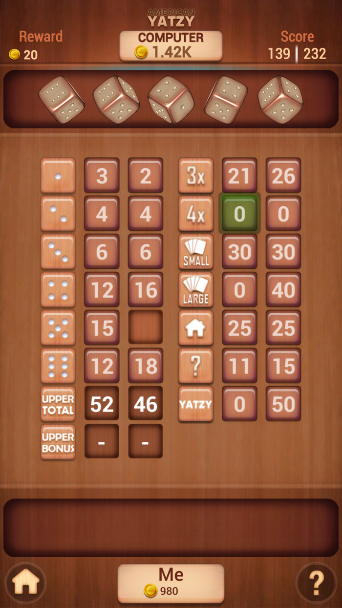 Yatzy Classic Dice Board Game