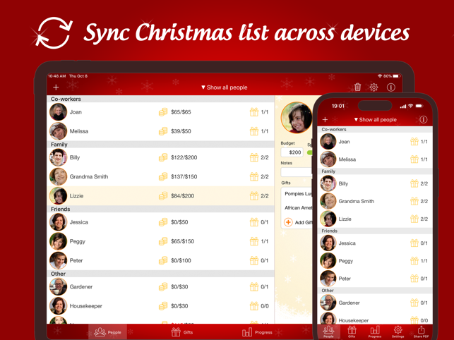 ‎The Christmas Gift List Pro Screenshot