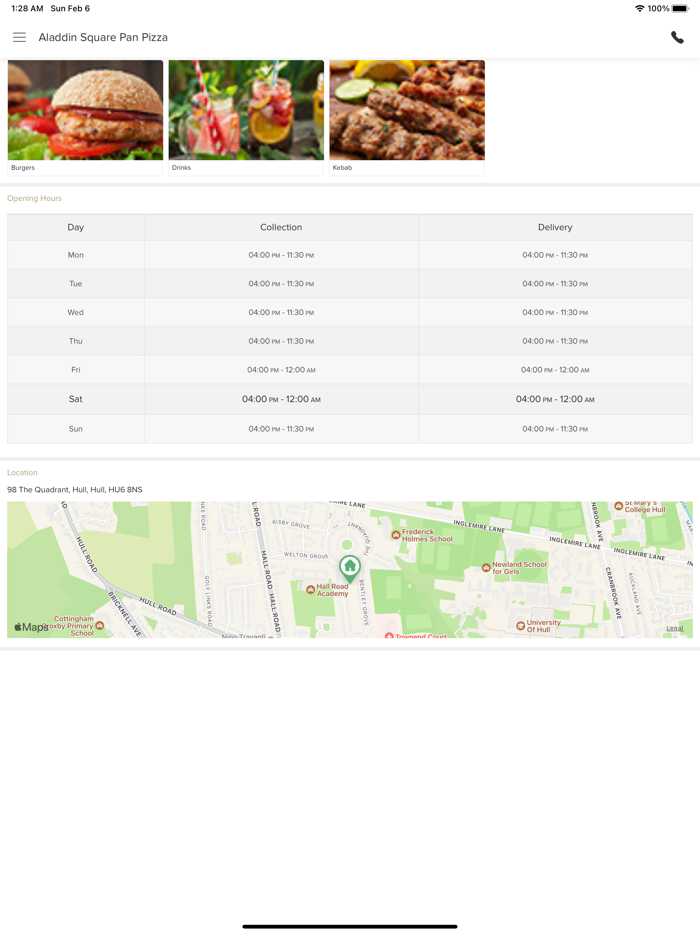 Aladdin Square Pan Pizza