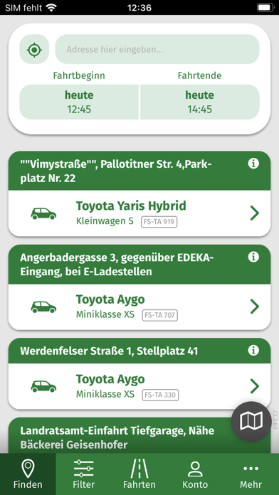 Stadtteilauto Freising Screenshot