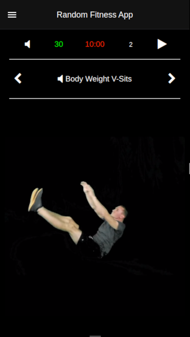 Random Fitness App Screenshot