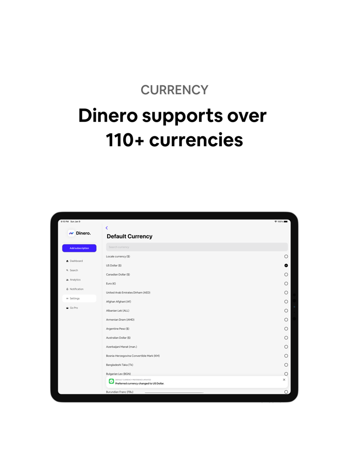Dinero Subscription Manager