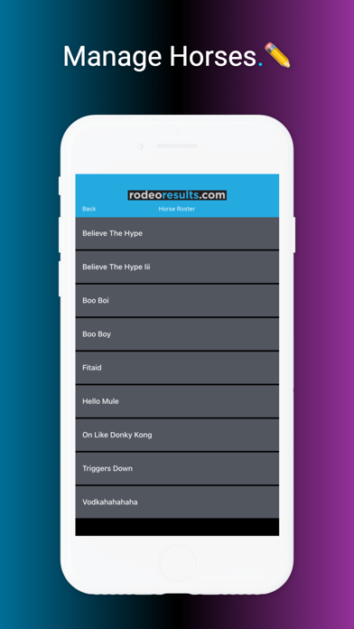 Rodeo Results Screenshot