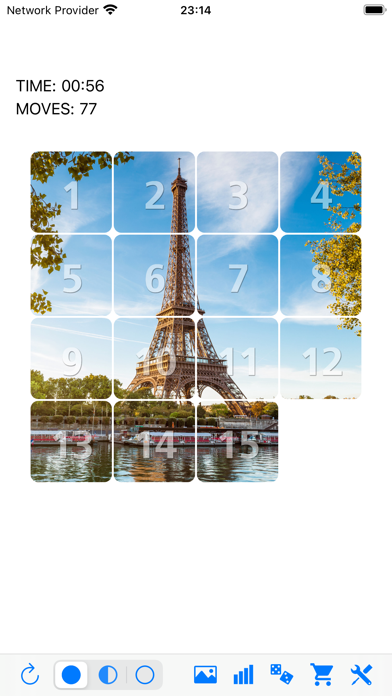 Fifteen sliding tiles puzzle Screenshot