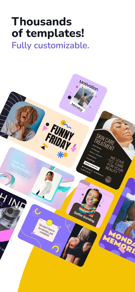 Book Cover Maker by Desygne‪r - Browse the vast assortment of vibrant template designs, showcasing the app's rich library and customization potential for any theme.