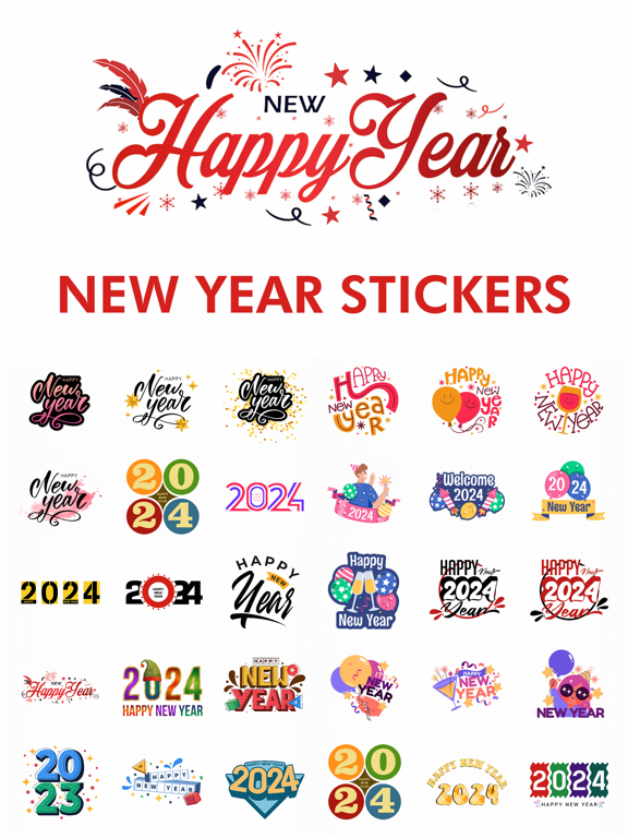 Screenshot #5 pour Happy New Year Stickers - 2024
