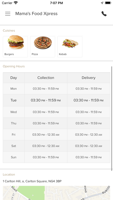 Mamas Food Xpress. Screenshot