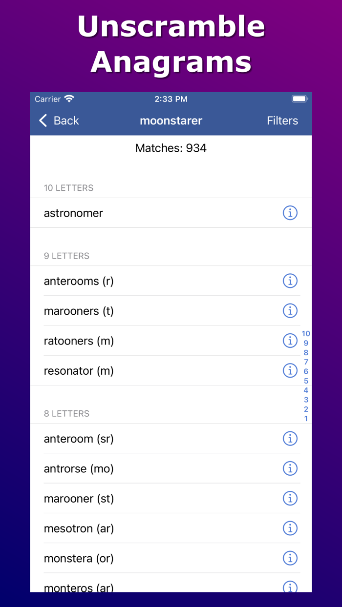 Anagram Solver - Crosswords