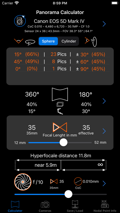 Panorama Calculator Pro Screenshot