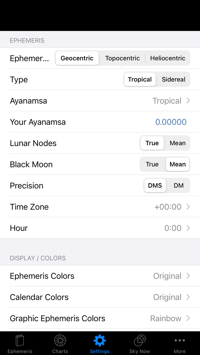 iPhemeris Astrology Charts