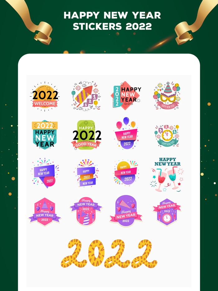 2022 Happy New Year Stickers