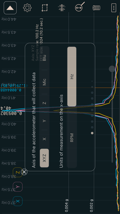 Vibration analysis Screenshot