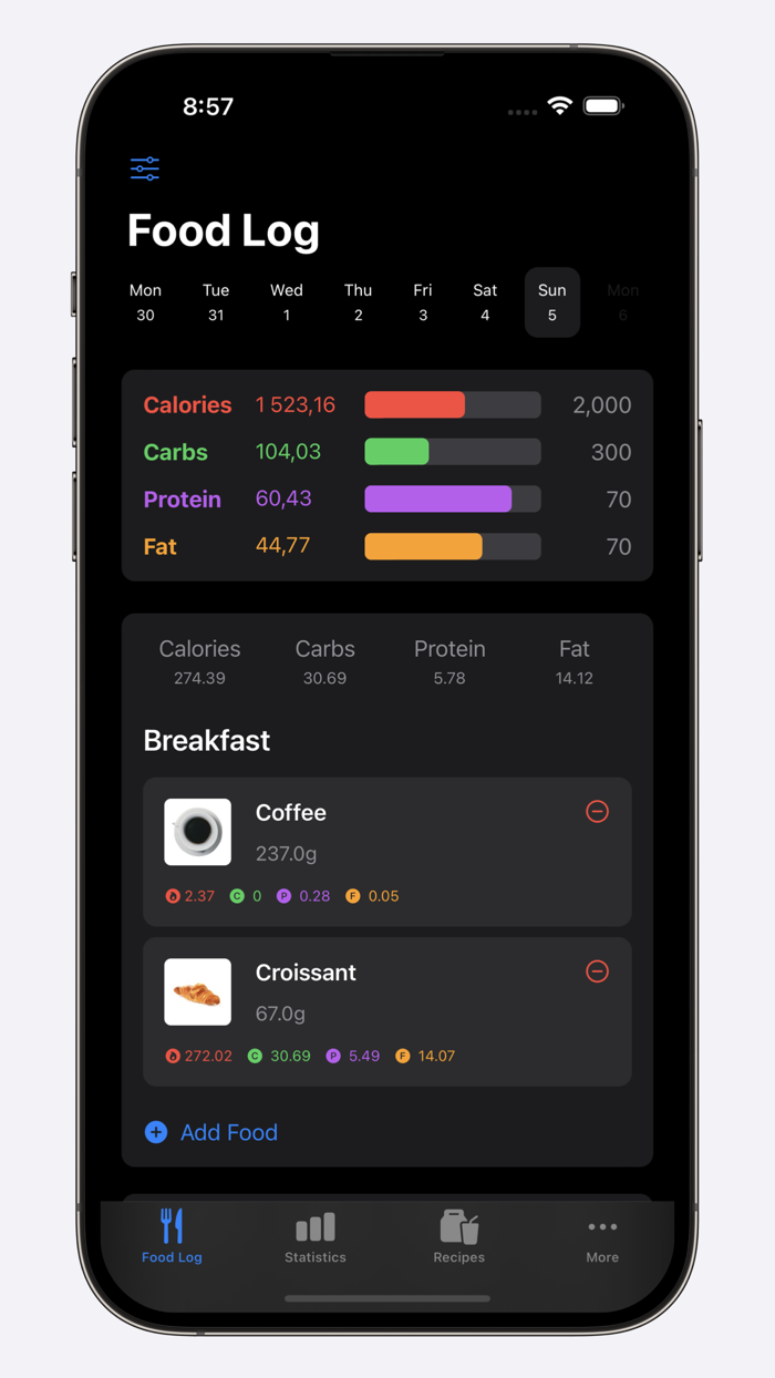 CALORIEX - Calories Tracker