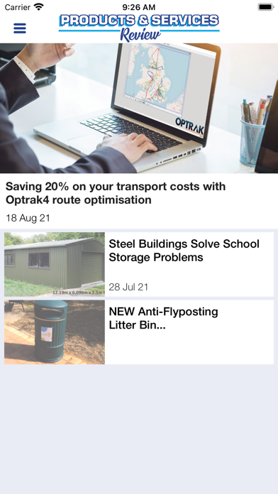 Products and Services Review Screenshot