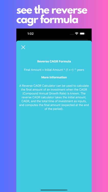 Reverse CAGR Calculator screenshot-3