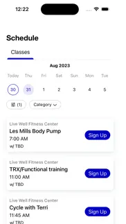 indy live well fitness center iphone screenshot 2