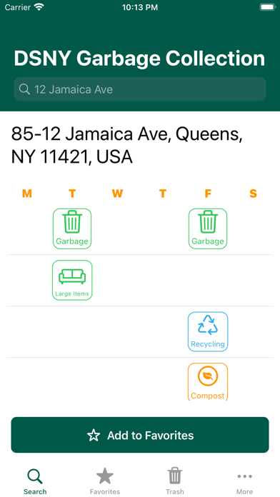 DSNY Pickup Screenshot