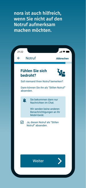 ‎nora - Notruf-App Screenshot