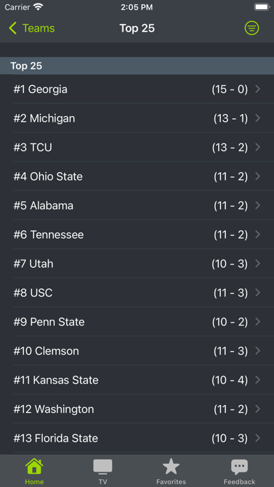 College Football: RapidRoster Screenshot