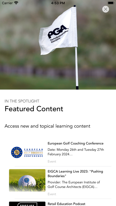 PGA Learn Screenshot