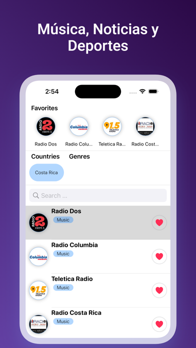 Costa Rica Estaciones de radio Screenshot