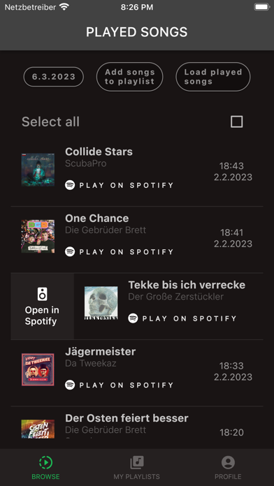 Remembered Tracks for Spotify Screenshot
