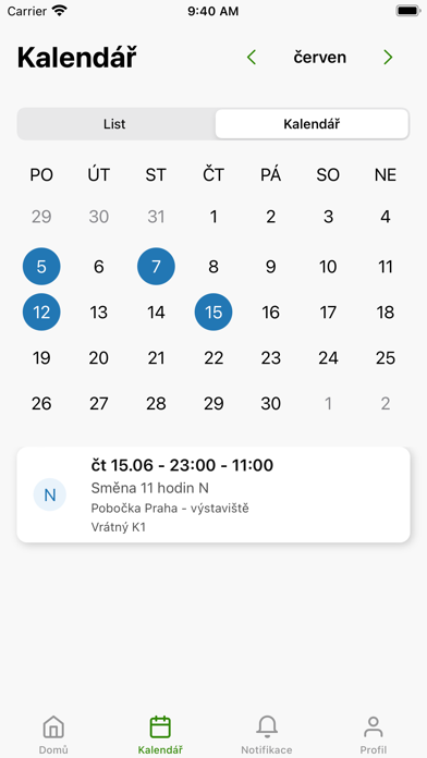 Směny OKbase Screenshot