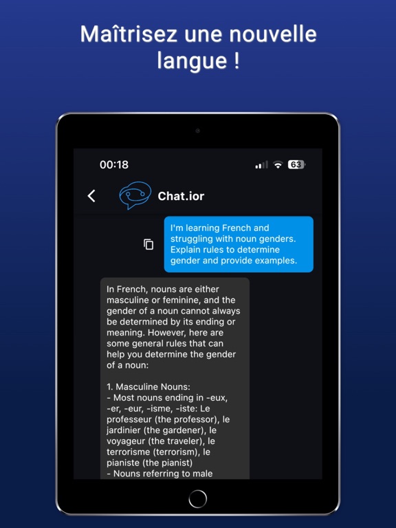 Screenshot #5 pour Chat.ior - Chatbot IA avancé