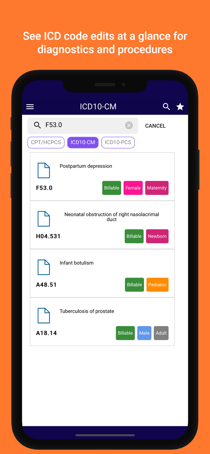 iCoder CPT RVU ICD10 HCPCS