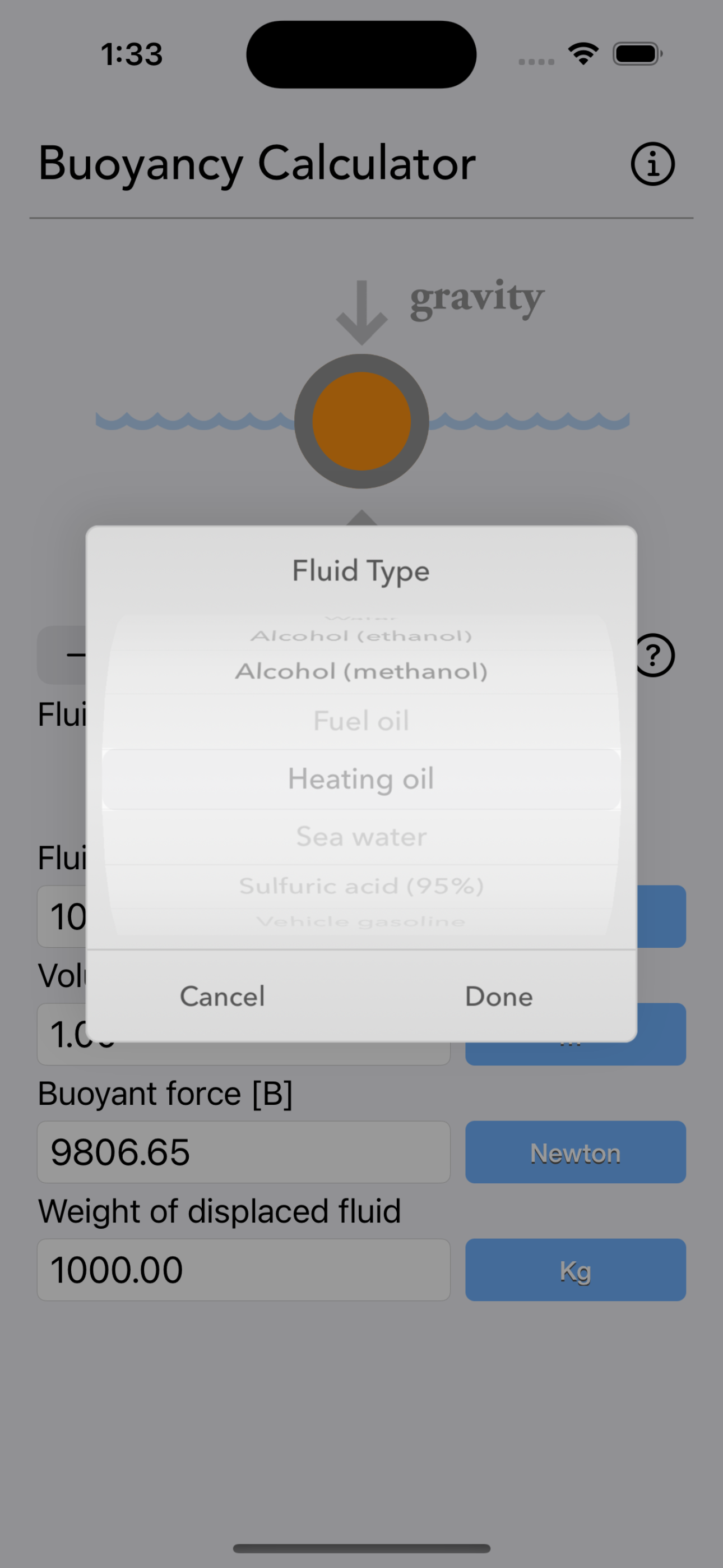 Buoyancy Calculator
