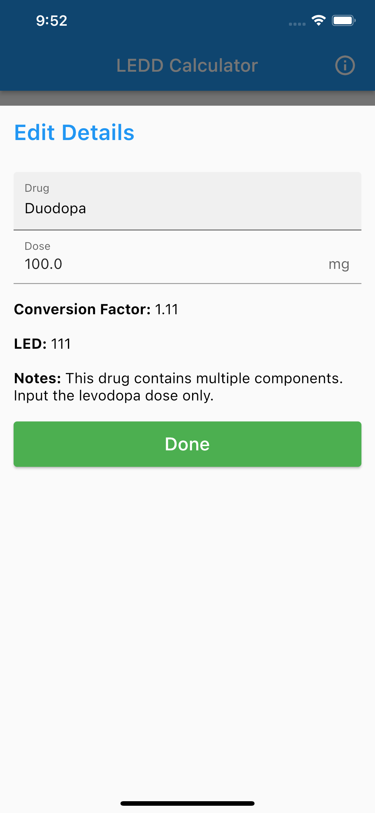 LEDD Calculator