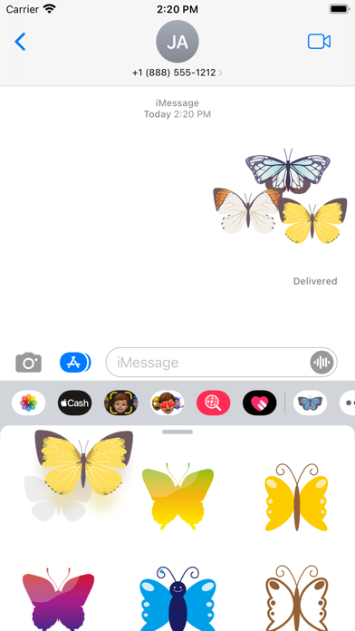 Pop and chic butterfly sticker Screenshot