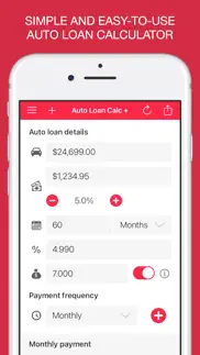 auto loan calculator + iphone screenshot 1