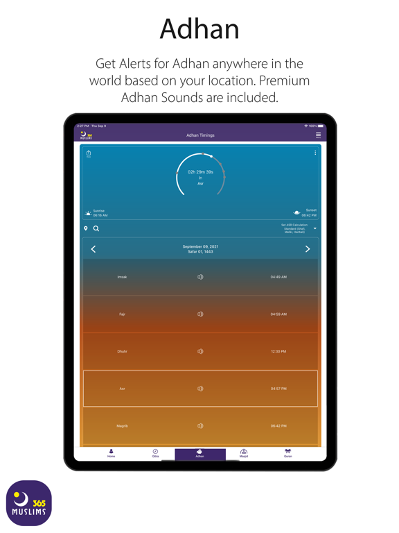 Muslims 365: Prayer & Quran iPad screenshot 3 - Lifestyle app