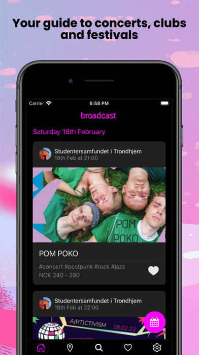 Broadcast Events Screenshot