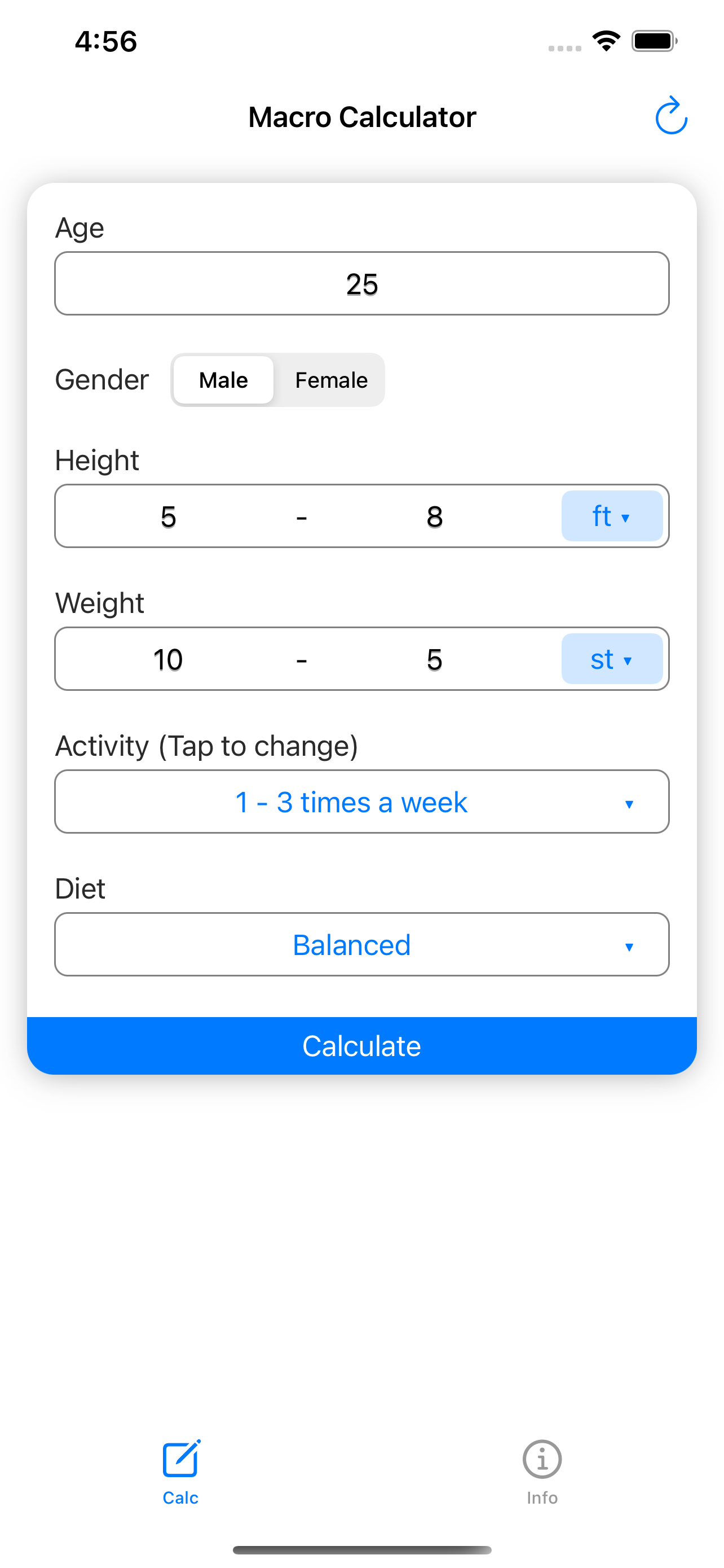 Macro Calculator - Macro Calc