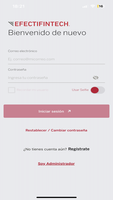 Efectivale Fintech Móvil Screenshot