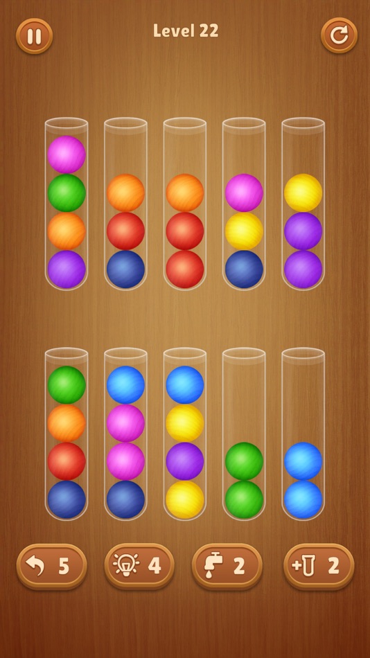 #5. Color Ball Sort Wooden Puzzle (iOS) By: Nguyen Thi Minh Trang