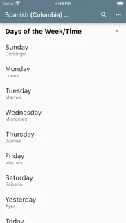 spanish (colombia) phrasebook iphone screenshot 2